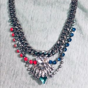 Multicolor sparkle statement necklace